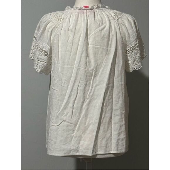 Lilly Pulitzer Embroidered candee top resort white lace tassel  boho top S - Picture 8 of 9
